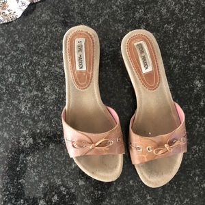 Leather wedge mule/ clog sandal